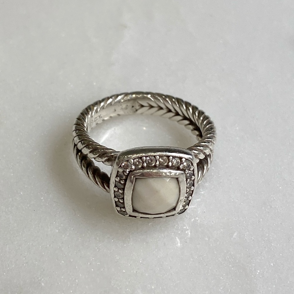 David Yurman Petite Albion Diamond Agate ring